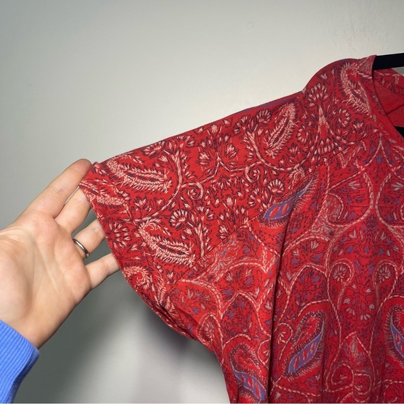 Lucky Brand women’s Red casualPaisley Boho peasant Tunic T-shirt Top size 3X - Picture 4 of 11